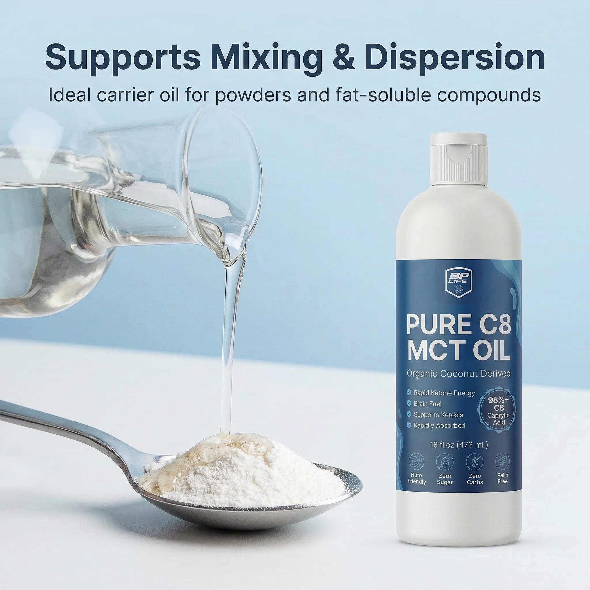 Organic C8 MCT oil (16oz)